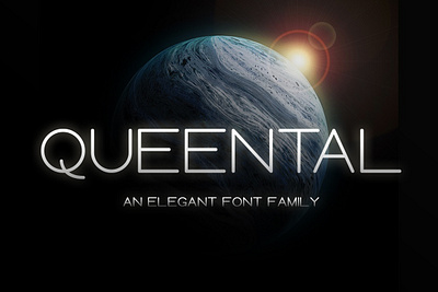 Queental - Elegant Sans Serif Font book cover family fiction font futuristic logotype minimal sans sansserif science scifi space trend typeface