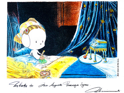 Tribute to Jean-Auguste-Dominique Ingres bear icon illustration