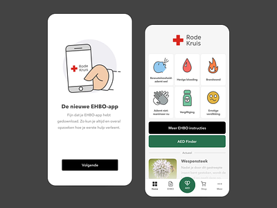 RED CROSS - EHBO app after effects android app apple bottomsheet button ehbo hugo noorlander interaction interface ios iphoine lottie map noorlander onboarding poi red cross rode kruis search
