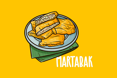 Martabak cartoon crispy design food food illustration food vector fried funny illustration indonesian indonesian food martabak salty snack vector yummy vector