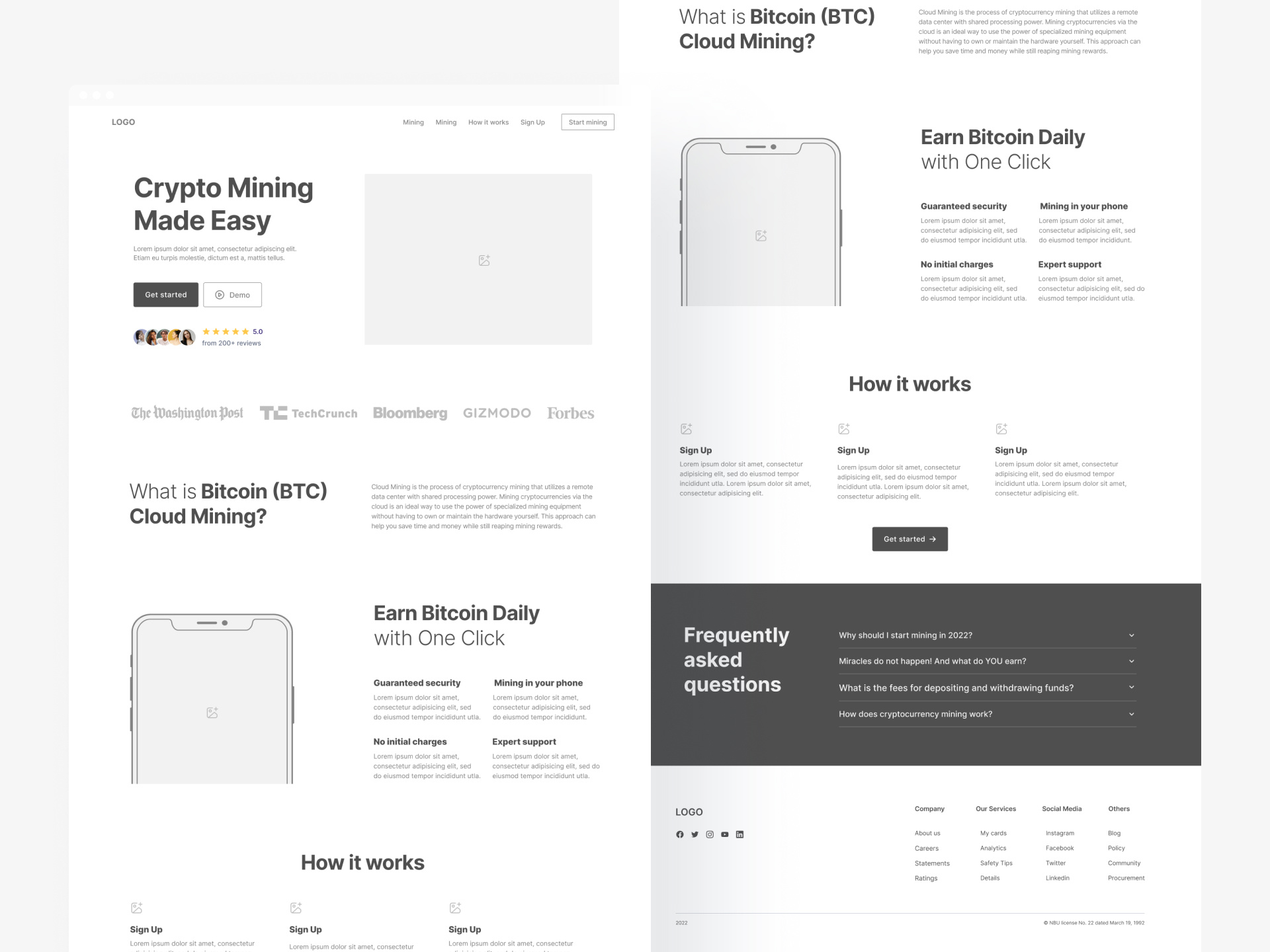 Crypto Mining Wireframes by Svitlana Joy J. on Dribbble