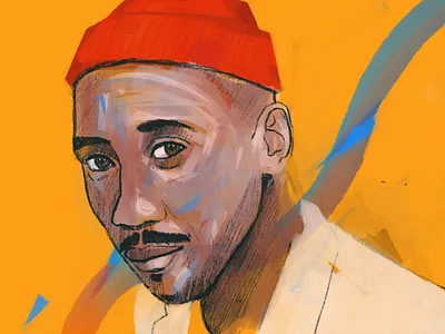 Mahershala Ali actor animated portraits character editorial face faced flat illustrated illustration illustrator people portrait portrait illustration portrait painting yellow
