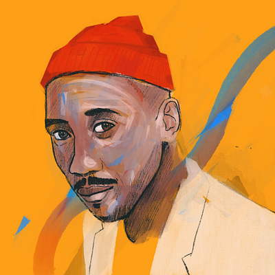 Mahershala Ali actor animated portraits character editorial face faced flat illustrated illustration illustrator people portrait portrait illustration portrait painting yellow