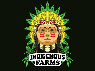 Indigenous Farms cannabis branding cannabis design cannabis leaf cannabis logo indian logo logo design native native american weed logo