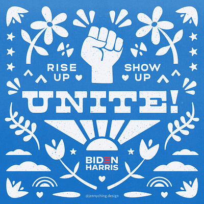 Rise Up. Show Up. Unite! design flat illustration illustrator social media typography vector