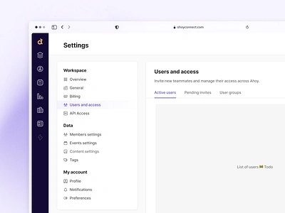 Settings with Sidebar and Tabbed Detail Pane browser window figma preferences saas settings sidemenu sidenav tab nav tabs ui web wip workspace