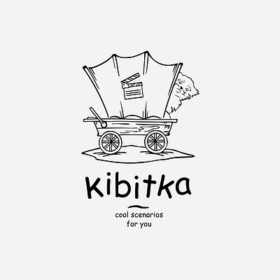 Kibitka cat design flat graphic design logo minimal scenarios scenary typography vector