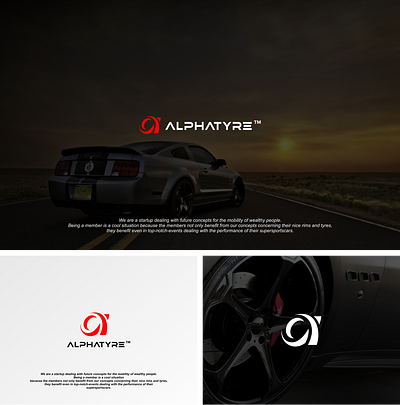 alpha tyre absract design initials letter logo minimal