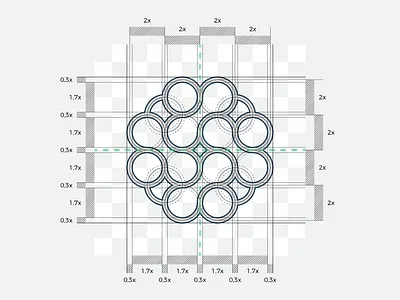 molecular genetics© / grid construction brand branding construction design designer genetics graphic grid guide guidelines identity illustration logo logodesigner mark molecular symbol system ui vector