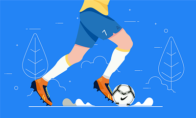 Football kick app art artist brazil drawing flat football illustraion trend worldcup