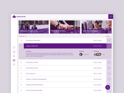 Student Organization Platform _ proposition design flat ui ux web website