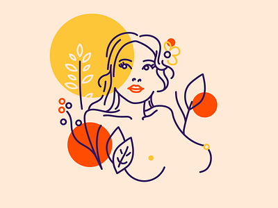 Spring art character design flowers illustration print spring vector woman