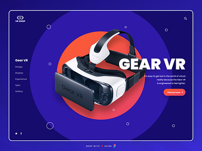 Samsung VR | Product Landing Page design figma figmadesign gear vr landing page landing page design landingpage product product page samsung vr typography uidesign virtualreality web design