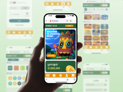 Khmer Play - Mobile App Design app design branding casino casino design gambling graphic design igamble illustrator iphone app logo mobile design motion graphics online casino photoshop slotmachine ui ui mobile ux mobile video slots web view