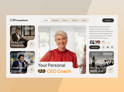 CEO Coach Website Hero Section Design business website ceo ceo coach hero section design website header design website hero section