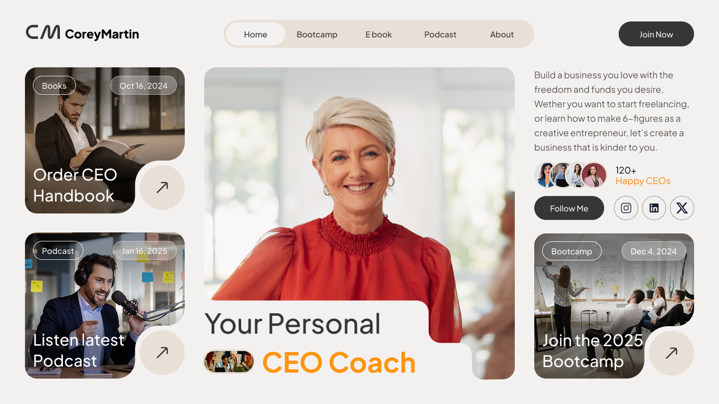 Example of Website Landing Page UI UX Design