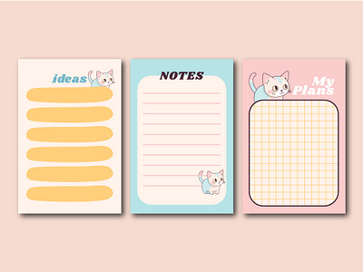 Cat Notepad animal cat cute kitten kitty note notepad notes template