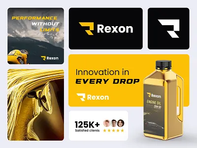 Rexon – Logo & Branding branding brandmark engine oil branding graphic design logo logo and branding logo design logo for sale rexon logo and branding short branding