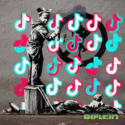 Banksy Graffiti DiPleinized - Tiksy 005 banksy creative canvas digital diplein douyin painting tiktok 抖音