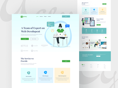 Agency Landing page Design agency app design branding creative gradient header exploration minimalist product design typography ui uidesign uidesigner uitrend uiux user experience userinterface ux uxdesign webdeisgn