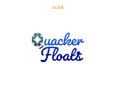 Logo Design | Quacker Floats blue design duck fun graphic design illustration logo typography vector