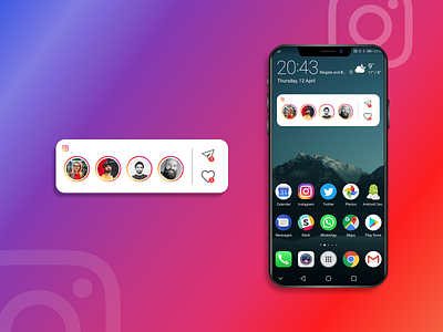 Instagram Widget adobe xd affinitydesigner app design illustration instagram mobile ui vector weekly warm up weeklywarmup widget