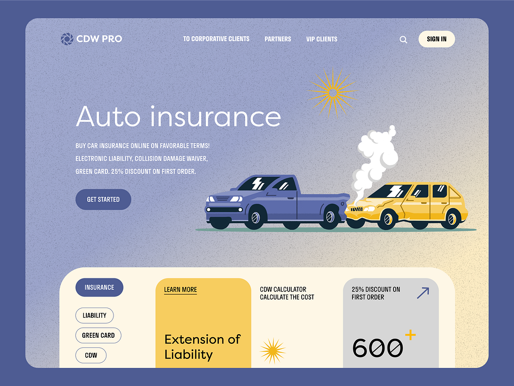 Auto insurance Web Design by Levi Wilson for QClay on Dribbble