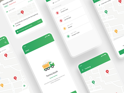 Trash Track App clean green ios tracking app trash ui user experience user interface ux white