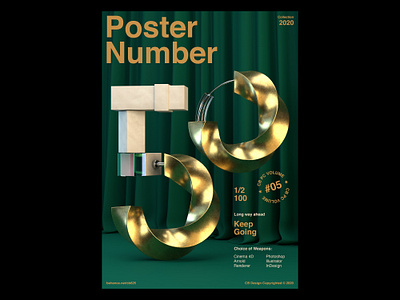 CB Design PC-050 3d arnoldrender c4d c4dart cinema4d composition dailyposter design designeveryday gold layout numbers poster posterdesign typography