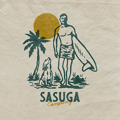 Sasuga Company badge design branding illustration t shirt design vector vintage vintage badge