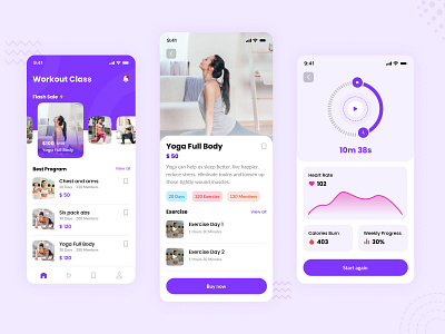 Workout Class App app mobile app sport ui ux workout