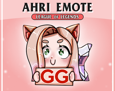 AHRI Emote from LoL for Streamer / Twitch Emotes / Discord Emote anime emotes emote twitch twitch badges twitch emote twitch graphic