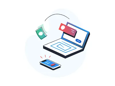 A series of product illustrations. Concept 1 abanking business finance graphic design illustration