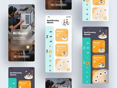 Habiter practice 2 - login and home app design home login mobile ui ux