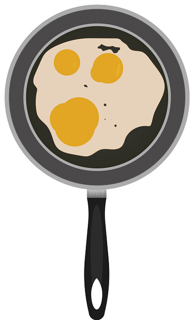 Frying Pan With Sunny Side animation design flat graphic design icon illustration illustrator logo minimal vector