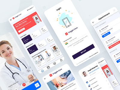 Healthcare App Screens app branding design icon logo minimal typography vector web website