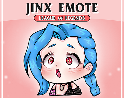 JINX Emote from LoL for Streamer / Twitch / Discord Emote anime emotes emote twitch twitch badges twitch emote twitch graphic