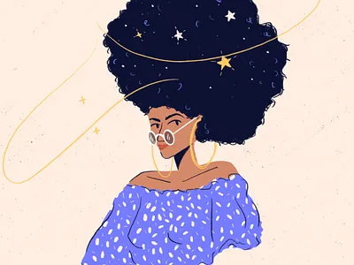 Afro afro character curly design digital hair illustration person stars texture