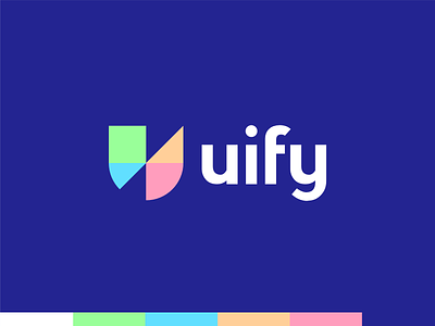 Uify, modular visual UI builder logo: mosaic, modules, U letter app builder apps and websites business apps colorful icon letter mark monogram logo logo design minimalist modern modular modules mosaic symbol u ui uify visual website builder workspace