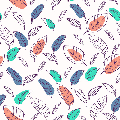Lemon Tree Leaves Colored Seamless