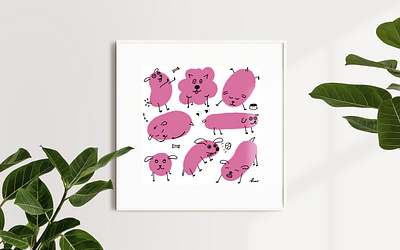 Dog Print art print dog art dog illustration dogs