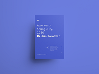 Awwwards Young Jury 2020 2020 awwwards certificate druhin jury ui ux web design young