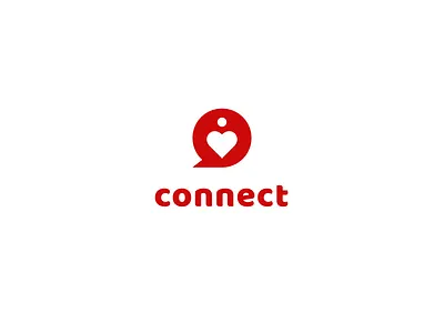 Connect - Dating app logo brand identity branding branding design daily logo daily logo challenge dating logo flat illustration illustrator logo logo challenge logo design logotype minimal vector