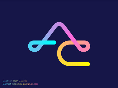 ac logo ac gradient logo ac logo design ac logo line work ac monogram app branding design gradient color line art line drawing line icon line logo line logo design line work logo minimalist platform professional software tech logo