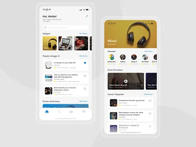 Course Online App Exploration - Daily UI #7 clean concept course dailyuichallenge figma ios layout minimal mobile app product design ui ui design whitespaces