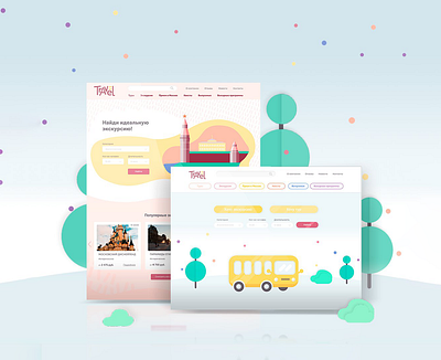 top-top travel concept 2 booking character design flat graphic graphicdesign illustration kids russia travel typography ui ux web web design website