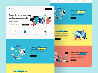 Worklance: Website concept colors creative freelance design freelancer hero image hero section landing page landing page design web design webdesign website website design work