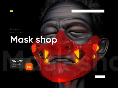 Handmade Mask Shop 3d cinema4d colors dark design gravitysketch interface mask medeling skulpting ui user experience user interface ux vr web website