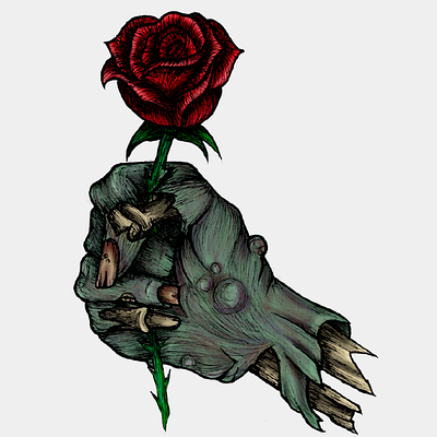 zombie rose design illustration