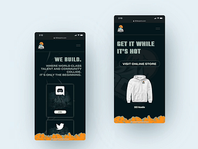 Mobile Layout for 303 ESPORTS css design html layout responsive design squarespace user experience web design